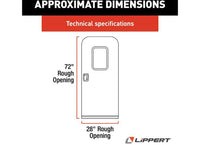 Lippert RV Entry Door - Radius, Right Hand Orientation, 28"W x 72"H, Polar White w/White Window Frame  • V000381472