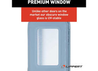 Lippert RV Entry Door - Radius, Right Hand Orientation, 28"W x 72"H, Polar White w/White Window Frame  • V000381472