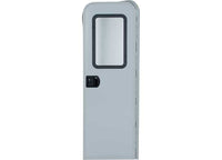 Lippert Right Hinge RV Radius Entry Door with Screen Door - 26" X 72", Polar White, Black Window Frame  • V000381479