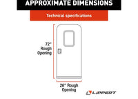 Lippert Right Hinge RV Radius Entry Door with Screen Door - 26" X 72", Polar White, Black Window Frame  • V000381479