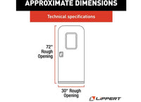 Lippert Right Hinge RV Radius 30"W x 72"H Entry Door  • V000384493
