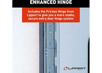 Lippert Right Hinge Upgraded RV Radius Entry Door with Screen Door - 26" x 72", Polar White  • V000431028