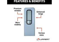 Lippert Right Hinge Upgraded RV Radius Entry Door with Screen Door - 26" x 72", Polar White  • V000431028