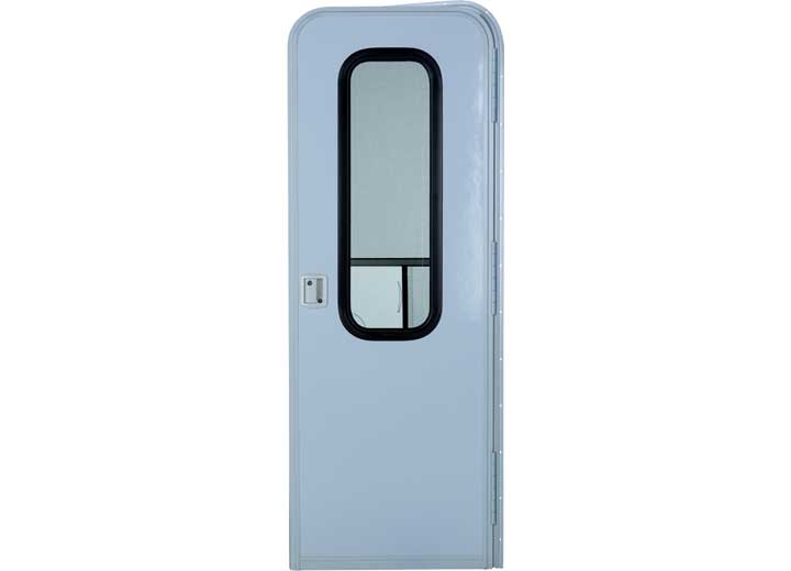 Lippert Right Hinge Upgraded RV Radius Entry Door with Screen Door - 26" x 72", Polar White  • V000431028