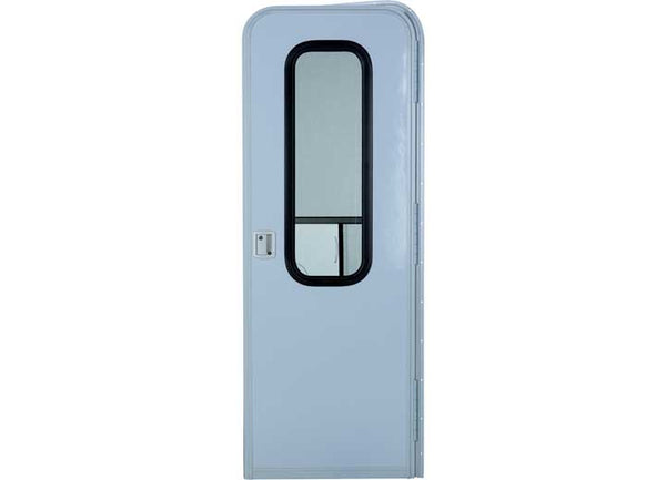 Lippert Right Hinge Upgraded RV Radius Entry Door with Screen Door - 26" x 72", Polar White  • V000431028