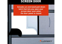 Lippert Right Hinge Upgraded RV Radius Entry Door with Screen Door - 26" x 72", Polar White  • V000431028