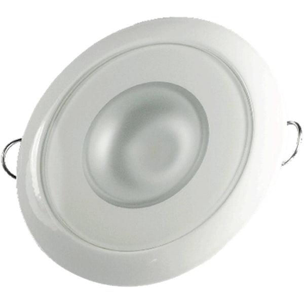 Lumitec Flush Mount Down Light - Glass Finish/White Bezel - White Non-Dimming  • 113123