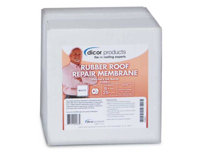 Dicor RV Roof Repair EPDM Rubber White Roll Tape 6"W x 25'L  • 533RM-6