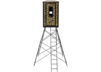 Muddy Gunner Steel Box Blind w/ 10' Tower, Cracked Mud Camo  • MUD-BBBST1000-10C