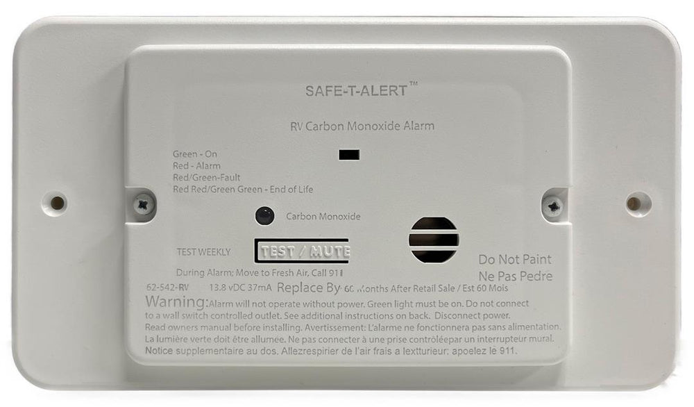 Safe-T-Alert Marine Mini Carbon Monoxide Alarm with Trim Ring, White  • 62-542-WT-TR