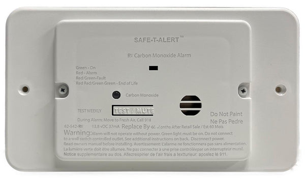 Safe-T-Alert Marine Mini Carbon Monoxide Alarm with Trim Ring, White  • 62-542-WT-TR