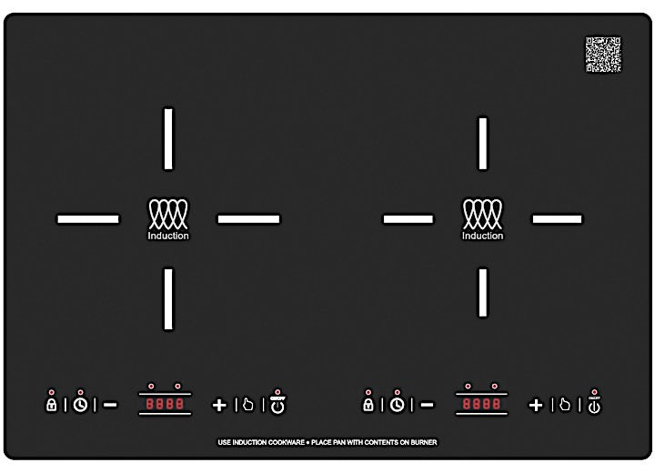 Pinnacle 20â€ Built-In Two Burner Stove Induction Cooktop, Black  • BIC 202