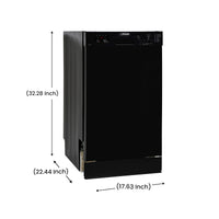 Pinnacle 18" Built-In Dishwasher 8 Place Settings & 8 Wash Programs, Black  • BB 1840