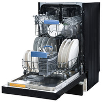 Pinnacle 18" Built-In Dishwasher 8 Place Settings & 8 Wash Programs, Black  • BB 1840