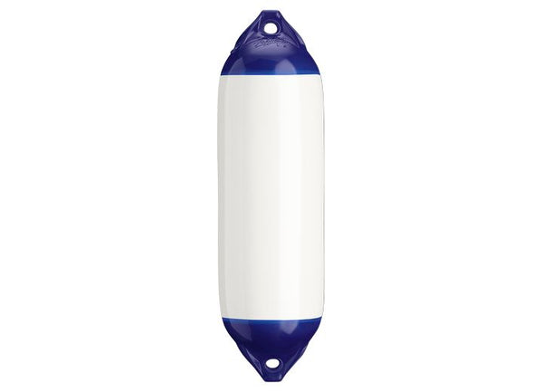 Polyform 7.5" X 26" F-Series Boat Fender, White/Blue  • F-02 WHITE