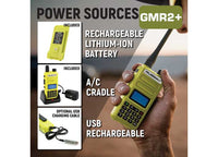 Rugged Radios GMRS / FRS Two Way Handheld Radio, Safety Yellow  • GMR2-PLUS-HV