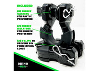 Rhino USA 8-Ton Super Shackles w/ Isolators, Matte Black  • SUPERSHACK-MATTE