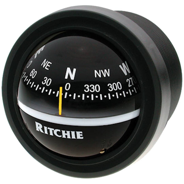 Ritchie Explorer Black Bulkhead Mount Compass  • V-57.2