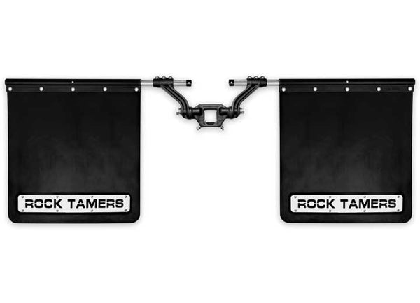 Rock Tamers Mudflap System, Matte Black w/ SS Trim Plates for 2.5" Hitch  • 00110