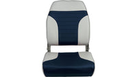 Springfield Marine Gray/Blue High Back Folding Boat Seat, 21.5" H x 16" W x 15.5" D  • 1040661