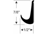 Steele Rubber Products Peel-N-Stick Drip Rail - 7/8" H x 1/2" W x 10 Ft - Black  • 99-4246-260