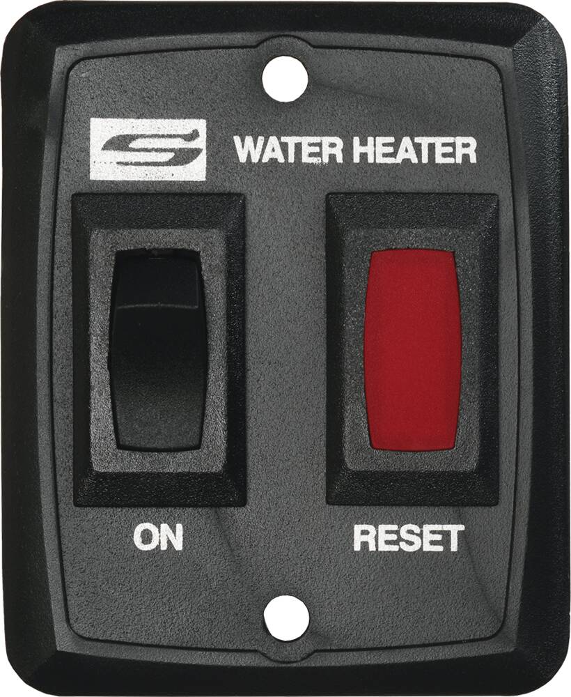 Suburban Water Heater Switch w/ Plate, Black  • 234229