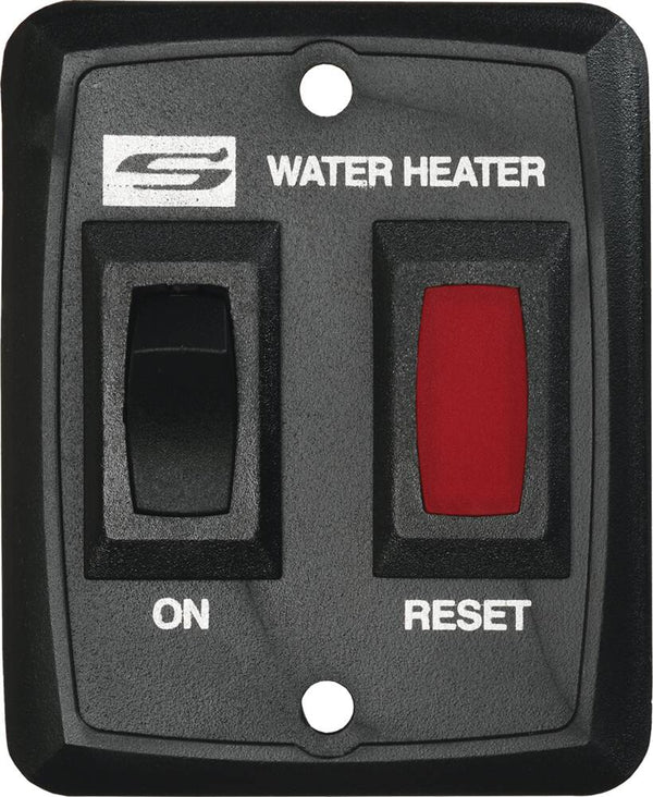 Suburban Water Heater Switch w/ Plate, Black  • 234229