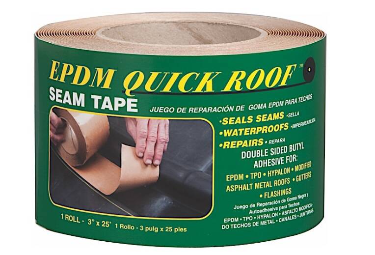 CoFair Quick Roof EPDM Rubber Black Double Side Roll Tape 3"W x25'L  • BST325