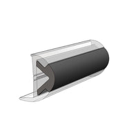 Taco 50' L x 1" H x 1/2" T Black Vinyl Rub Rail Flexible Insert  • V12-0303BKA50-1