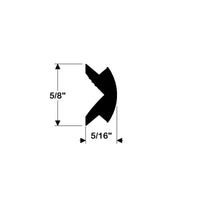 Taco 50' L x 5/8" H x 5/16" T Black Vinyl Rub Rail Flexible Insert  • V12-0342BKA50-1