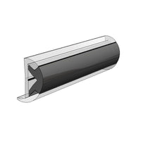 Taco 50' L x 5/8" H x 5/16" T Black Vinyl Rub Rail Flexible Insert  • V12-0342BKA50-1