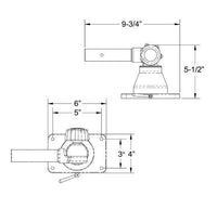 Taco Grand Slam 170 1-1/8" I.D. Center Mount Outrigger Holder  • GS-170-2