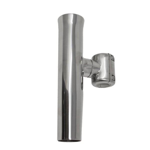 Taco 18° 1-5/8" I.D. Polished Stainless Steel Clamp-On Rod Holder for 7/8" and 1" Tube  • F16-2600POL-1