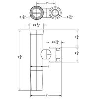 Taco 18° 1-5/8" I.D. Polished Stainless Steel Clamp-On Rod Holder for 7/8" and 1" Tube  • F16-2600POL-1