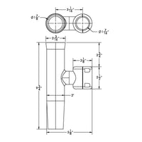 Taco Stainless Steel Clamp-On Adjustable Rod Holder - 1-1/16" & 1-5/16" O.D. (Pipe), 1-1/4" O.D. (Tube)  • F16-2623POL-1