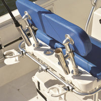 Taco Stainless Steel Clamp-On Adjustable Rod Holder - 1-1/16" & 1-5/16" O.D. (Pipe), 1-1/4" O.D. (Tube)  • F16-2623POL-1