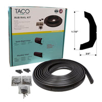 Taco 30' L x 1-7/8" H x 3/4" T Black Vinyl Semi-Rigid Flexible Insert Rub Rail Kit with Insert  • V11-4135BKA30-3