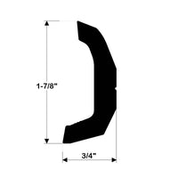 Taco 30' L x 1-7/8" H x 3/4" T Black Vinyl Semi-Rigid Flexible Insert Rub Rail Kit with Insert  • V11-4135BKA30-3