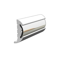 Taco 70' L x 1-5/8" H x 3/4" T Frosty White Vinyl Semi-Rigid Flexible Insert Rub Rail Kit with Chrome Insert  • V11-9811WCM70-2