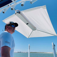 Taco ShadeFin with White Fabric, Bag and Fixed Rod Holder Mount Kit - White  • T10-3000-3