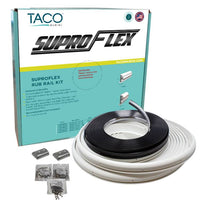 Taco 60' L x 2" H x 29/32" T Frosty White Vinyl Rub Rail Kit with Flex Chrome Insert  • V11-9990WCM60-2