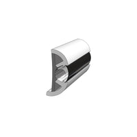 Taco 60' L x 2" H x 29/32" T Frosty White Vinyl Rub Rail Kit with Flex Chrome Insert  • V11-9990WCM60-2