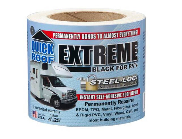 CoFair Quick Roof Extreme Multi-Purpose Black Roll Tape 4"W x 25'L  • B-UBE425