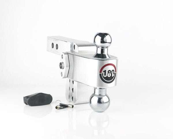 Weigh Safe 180 Turnover Ball Drop Hitch, 2" Shaft, 4" Drop, Chrome-Plated Steel Ball  • CTB4-2