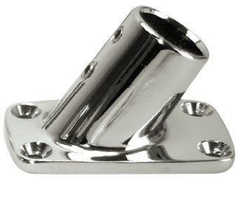 Whitecap 60° Stainless Steel Rectangular Rail Base Fitting for 7/8" O.D. Tube  • 6042C