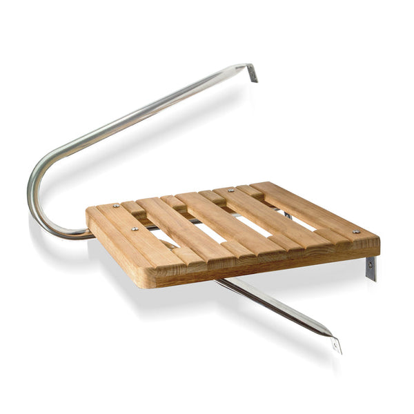 Whitecap 15" L x 18" W Teak Outboard Swim Platform with Handrails  • 60900