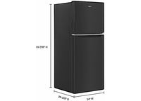 Whirlpool 24" Wide Small Space Top-Freezer Refrigerator - 11.6 Cu. Ft., Black  • WRT112CZJB