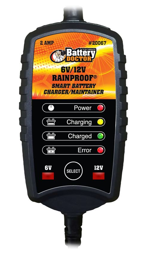 Battery Doctor Rainproof Battery Charger and Maintainer 6/12 Volt 2 Amp  • 20067