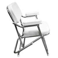 Wise Boaters Value 31" H x 25" W x 23" D White Folding Deck Chair  • 3316-784