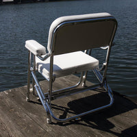 Wise Boaters Value 31" H x 25" W x 23" D White Folding Deck Chair  • 3316-784